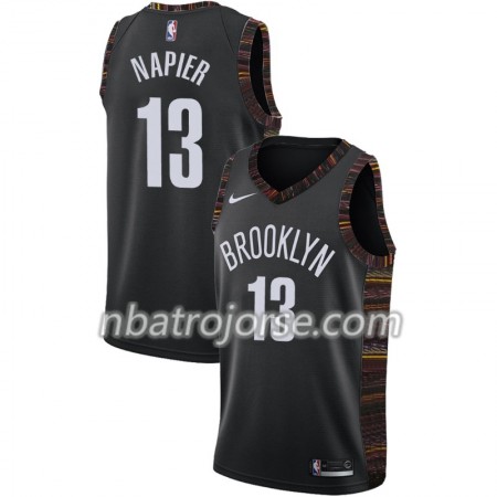 Män Brooklyn Nets Tröja Shabazz Napier 13 2018-19 Nike City Edition Svart Swingman